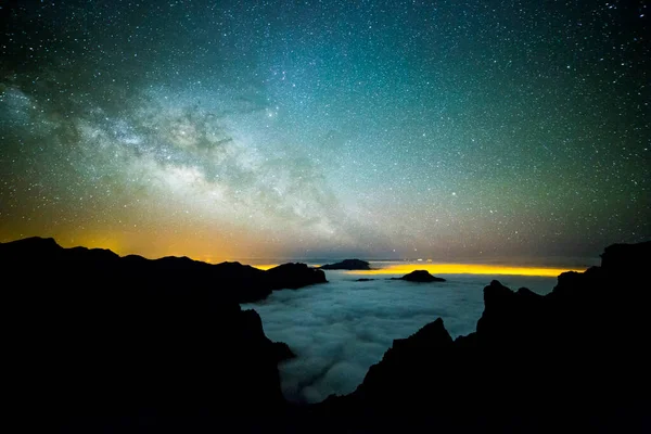 Γαλαξίας Στην Καλντέρα Ντε Ταμπουριέντε Νήσος Πάλμα Κανάρια Νησιά Ισπανία — Φωτογραφία Αρχείου