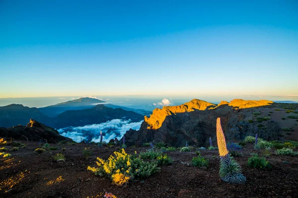Sunrise Roque Los Muchachos Palma Island Canary Islands Spain — Stock Photo, Image
