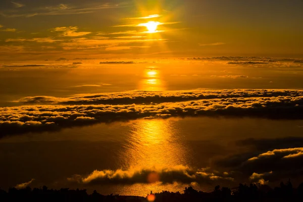 Vista Sull Alba Primavera Sul Mare Sul Teide Palma Isole — Foto Stock