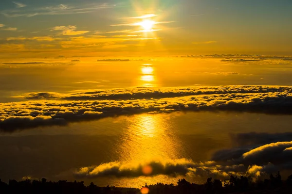 Vista Sull Alba Primavera Sul Mare Sul Teide Palma Isole — Foto Stock