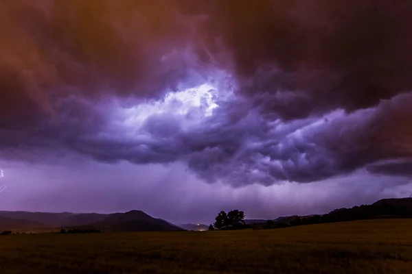 Dramatic Clouds Lightning Manresa Barcelona Catalonia Northern Spain — Stock Photo, Image