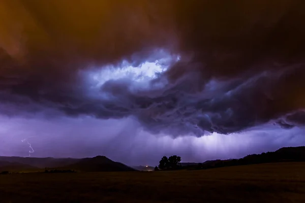 Dramatic Clouds Lightning Manresa Barcelona Catalonia Northern Spain — Stock Photo, Image