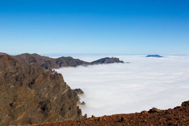 Caldera de Taburiente 'de bahar günbatımı, La Palma Adası, Kanarya Adaları, İspanya