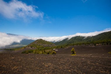 Caldera De Taburiente 'de bulutlar, La Palma Adası, Kanarya Adaları, İspanya