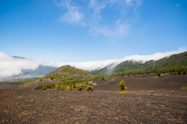 Caldera De Taburiente 'de bulutlar, La Palma Adası, Kanarya Adaları, İspanya