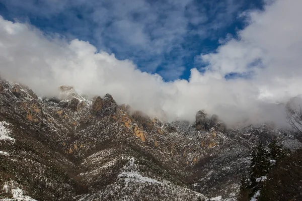 Winter Bergueda Gebirge Barcelona Katalonien Pyrenäen Spanien — Stockfoto