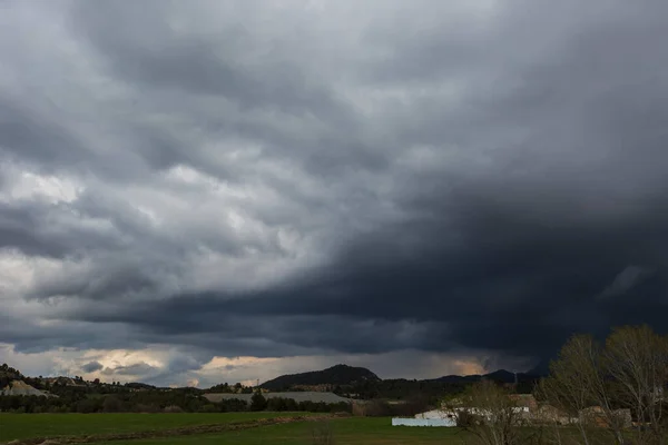 Spring storm in the meadows of Anoia, Barcelona, Catalonia, Spain