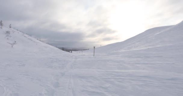 Vinterlandskap Pallas Yllastunturi Nationalpark Lappland Finland — Stockvideo