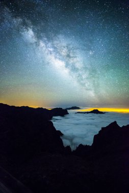 Caldera de Taburiente 'deki Samanyolu, La Palma Adası, Kanarya Adaları, İspanya