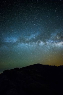 Caldera de Taburiente 'deki Samanyolu, La Palma Adası, Kanarya Adaları, İspanya