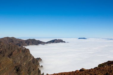 Caldera de Taburiente 'de bahar günbatımı, La Palma Adası, Kanarya Adaları, İspanya