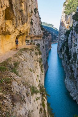 Congost De Montrebei 'de yaz manzarası, Montsec, İspanya.