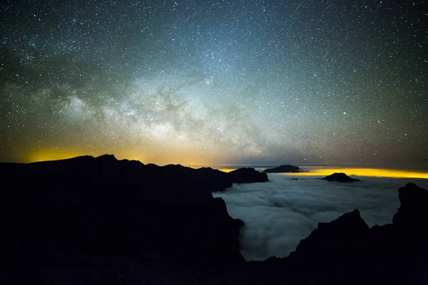 Caldera de Taburiente 'deki Samanyolu, La Palma Adası, Kanarya Adaları, İspanya