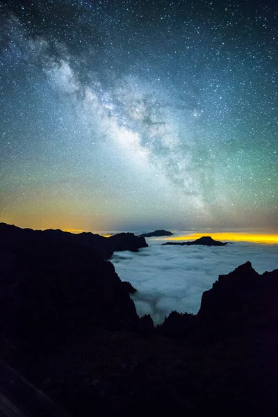 Caldera de Taburiente 'deki Samanyolu, La Palma Adası, Kanarya Adaları, İspanya