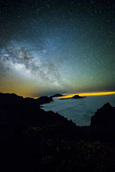 Caldera de Taburiente 'deki Samanyolu, La Palma Adası, Kanarya Adaları, İspanya