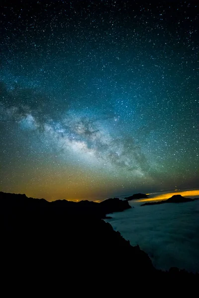 Caldera de Taburiente 'deki Samanyolu, La Palma Adası, Kanarya Adaları, İspanya