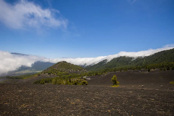 Caldera De Taburiente 'de bulutlar, La Palma Adası, Kanarya Adaları, İspanya