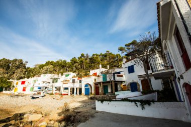 Costa Brava, Girona, İspanya 'da Akdeniz manzarası.