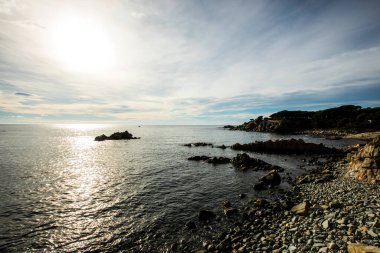 Costa Brava, Girona, İspanya 'da Akdeniz manzarası.