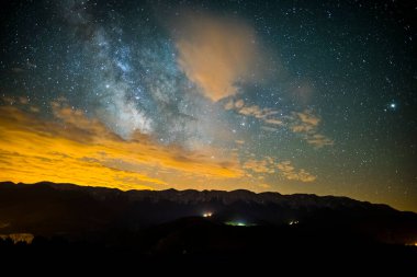 Serra Del Cadi Dağı 'ndaki Samanyolu, La Cerdanya, İspanya.