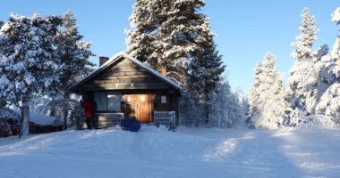 Ski expedition in Pallas Yllastunturi National Park , Lapland, Finland