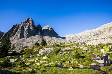İspanya 'da Posets Maladeta Doğa Parkı' nda yaz manzarası.