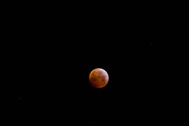 Lunar eclipse in La Garrotxa, Girona, Spain. 21 january 2019.