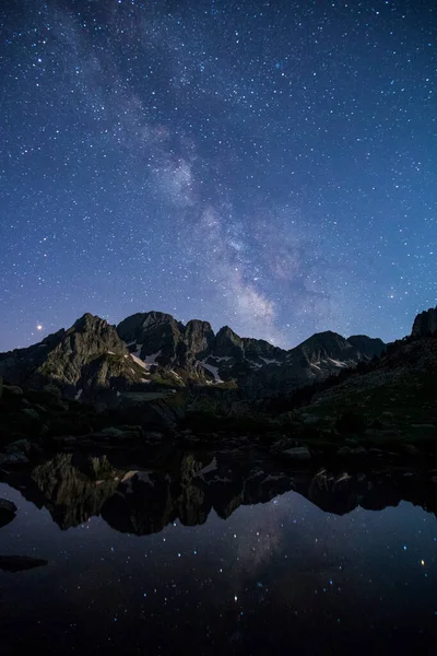 Milky Way Moonlight Posets Maladeta Nature Park Spain — Stock Photo, Image