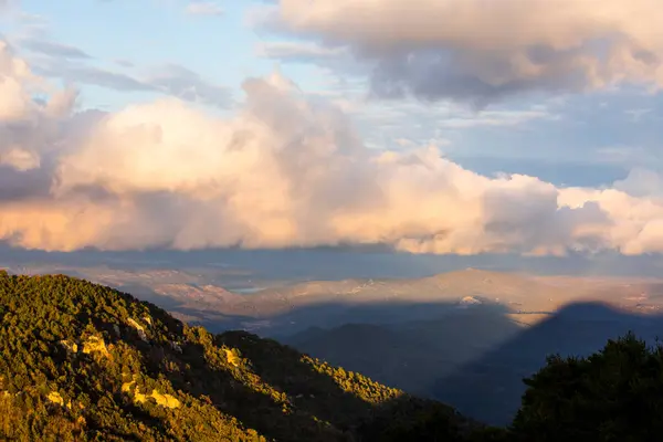 Tramonto Mare Deu Del Mont Picco Garrotxa Spagna — Foto Stock