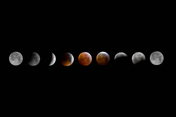 Lunar Eclipse Garrotxa Girona Spain January 2019 — Fotografia de Stock