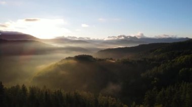 Aerial scene with drone of the summer landscape in Navarra, Pyrenees, Spain. 4K UHD