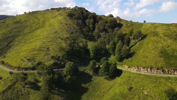 Aerial Scene Drone Summer Landscape Navarra Pyrenees Spain Uhd — Video Stock