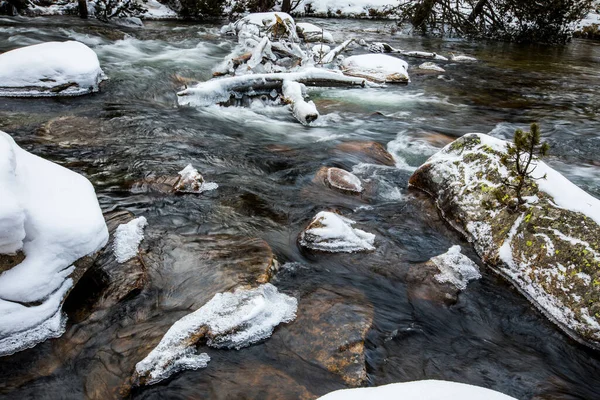 Río Invierno Capcir Cerdeña Pirineos Francia — Foto de Stock