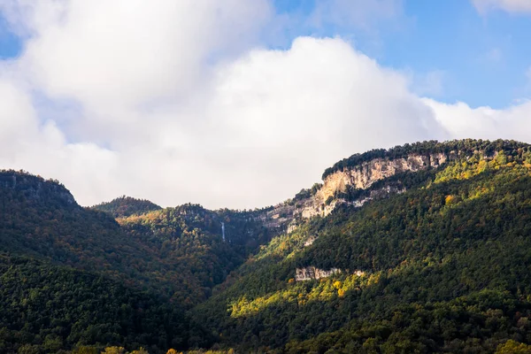 Alba Autunnale Vall Bas Garrotxa Spagna Settentrionale — Foto Stock