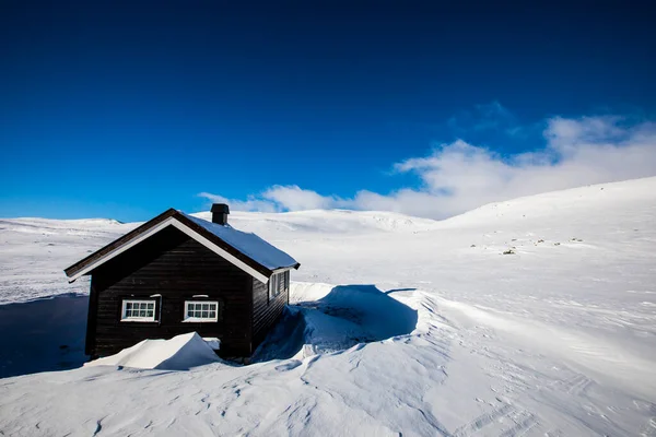 Winter Reinheim Cabin Dovrefjell National Park South Norway — Foto de Stock