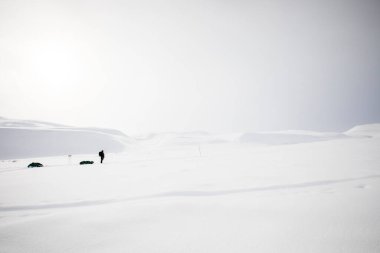 Ski expedition in Dovrefjell National Park, south Norway.