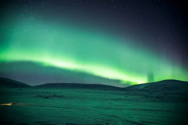 Noorderlicht Reinheim Cabin Dovrefjell National Park Zuid Noorwegen — Stockfoto