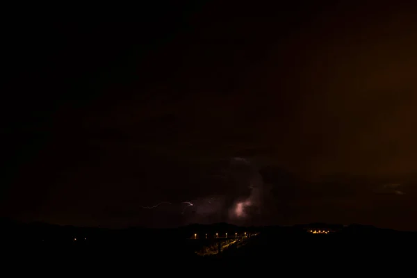 Lightning Collsacabra Garrotxa Girona Spain — стоковое фото