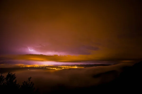 Lightning Bellmunt Osona Barcelona Spain — Stock Photo, Image