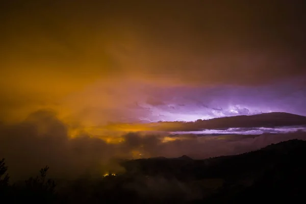 Lightning Bellmunt Osona Barcelona Spain — Foto de Stock