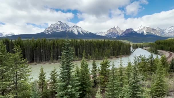 Summer Moraine Curve Banff National Park Canada — Vídeo de Stock