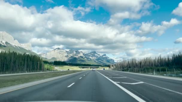 Summer Landscape Road Banff National Park Canada — Stock video