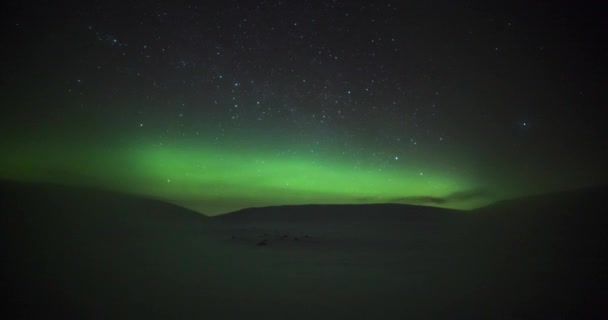 Time Lapse Northern Lights Reinheim Cabin Dovrefjell National Park Norway — Stok video