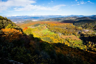 La Fageda D En Jorda Ormanı 'nda sonbahar, La Garrotxa, Kuzey İspanya.