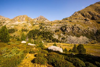 Mountain landscape in Campcardos valley, La Cerdanya, Pyrenees, France.
