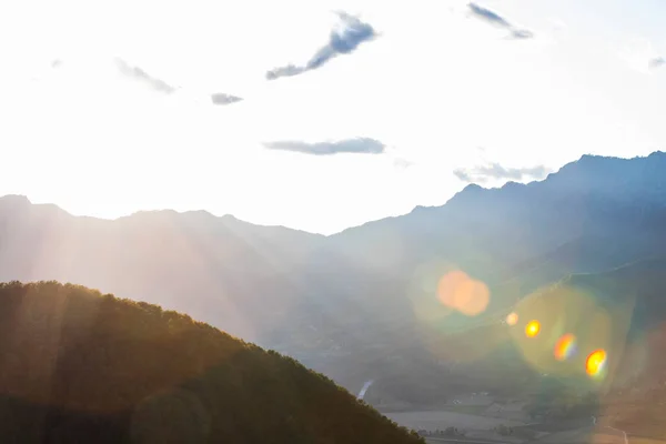 Autumn Sunset Vall Bas Garrotxa Northern Spain — Fotografia de Stock