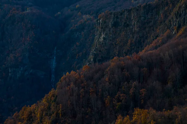 Puigsacalm Tepesinde Sonbahar Gündoğumu Garrotxa Kuzey Spanya — Stok fotoğraf