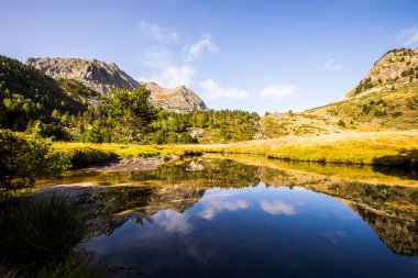 Mountain landscape in Campcardos valley, La Cerdanya, Pyrenees, France.