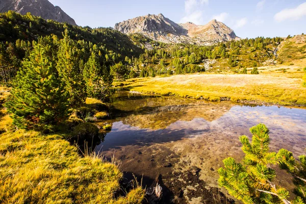 Горный Пейзаж Долине Кампкардос Серданья Пиренеи Франция — стоковое фото