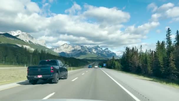 Pemandangan Musim Panas Dan Jalan Taman Nasional Banff Kanada — Stok Video